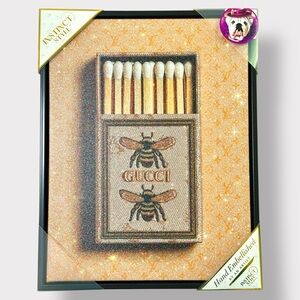 Instinct Style Hand-Embellished Gucci Bee Matchbox Wall Art